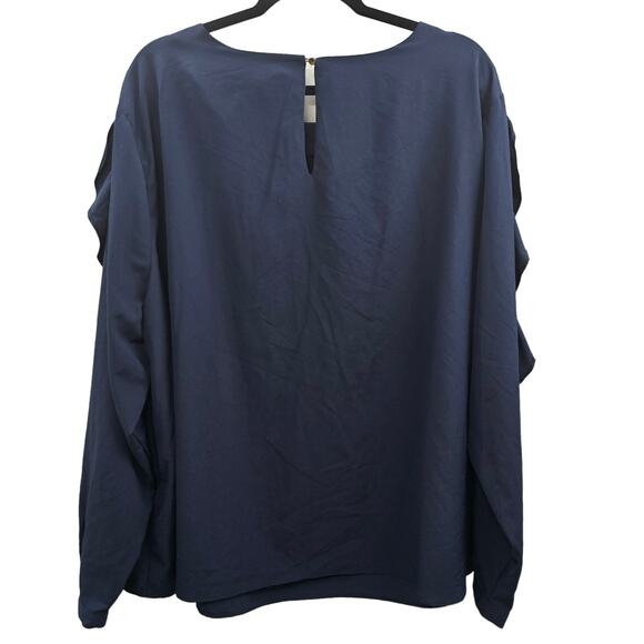 Ava & Viv Top Womens Size 4X Plus Size Tunic Blue Shirt Long Sleeve Work Career - Picture 5 of 9